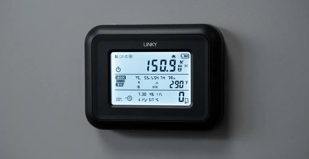 Compteur Linky affichant la puissance souscrite dans un local professionnel